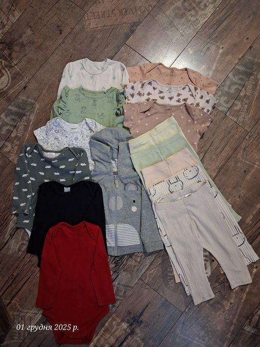 Ціна за все. Боді,штани,кофта,бодик Next, Carter's 9-12