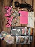 Playstation 2 Slim  różowe pink dwa pady kontrolery karty pamięci gry