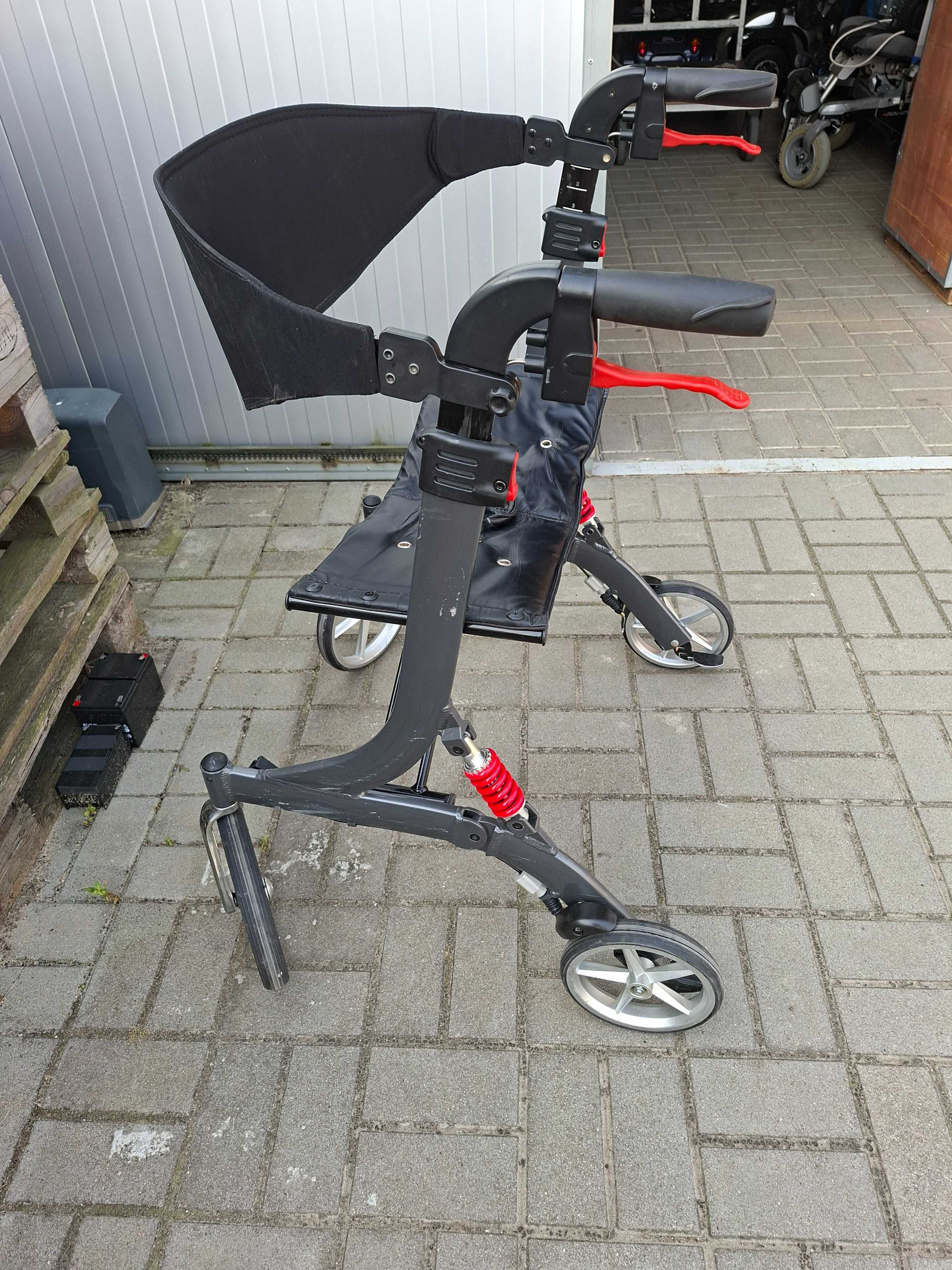Balkonik Rollator Chodzik aluminiowy lekki składany siedzisko oparcie
