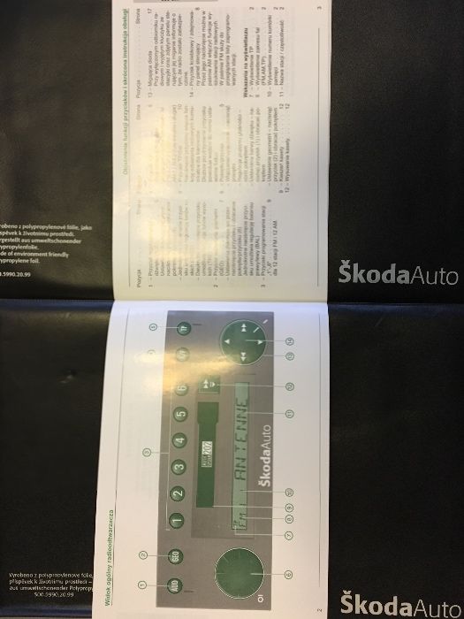 Książka Instrukcja Obsługi Radia Skoda MS202 i MS402