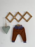 Legginsy be Kids 62/68 ptaszki musztardowe fioletowe falbanka