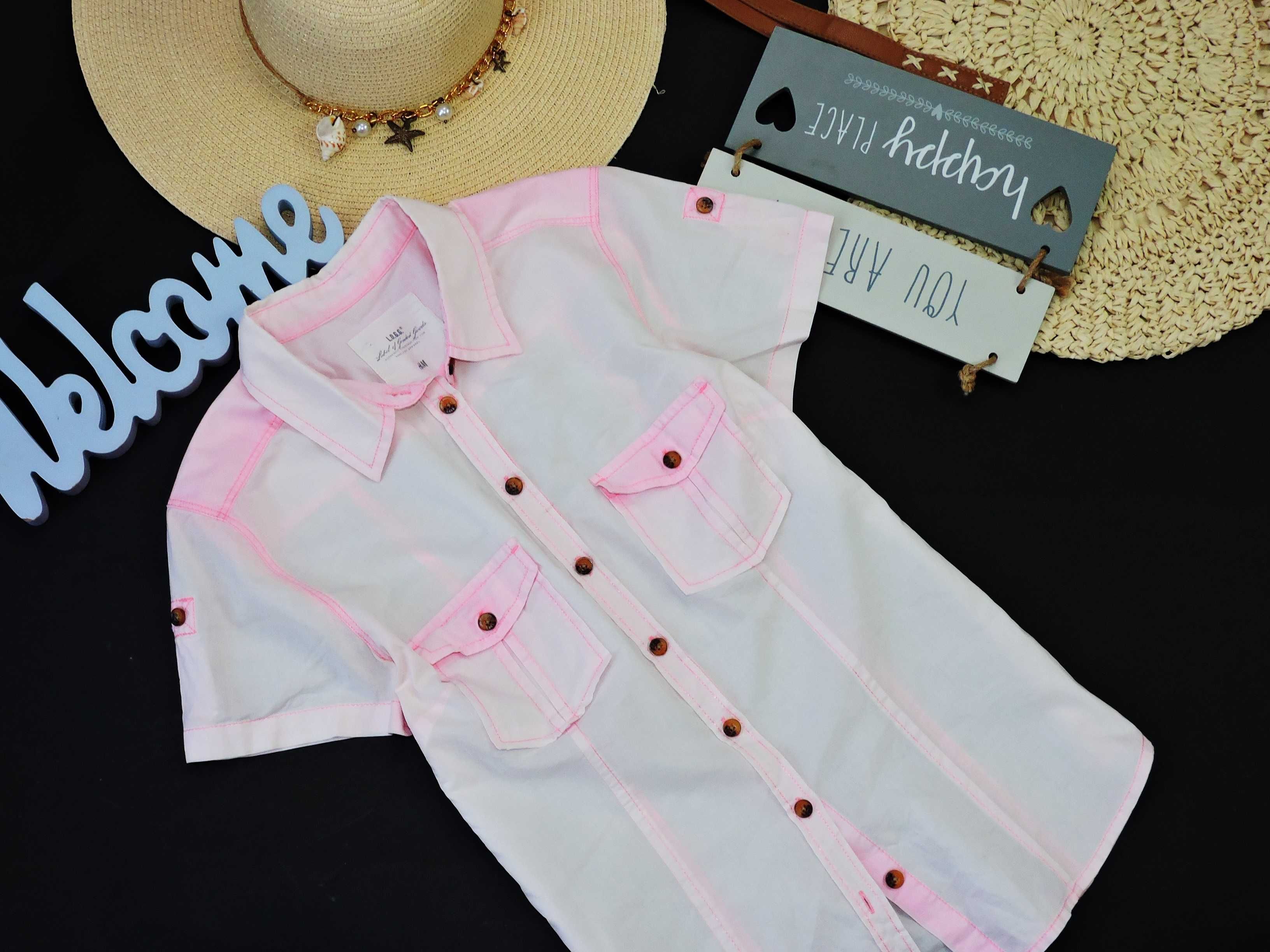 H&M Cieniowana koszula neon 34