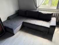 Szara narożna sofa