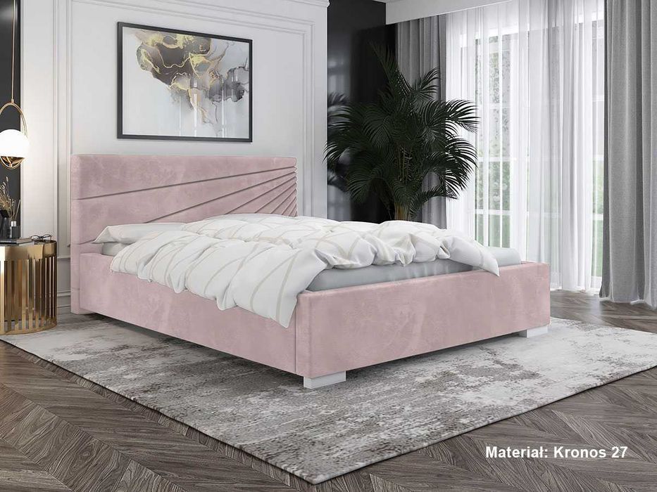 Łóżko tapicerowane LUX 16 90x200 cm różowe pojemnik dużo kolorów