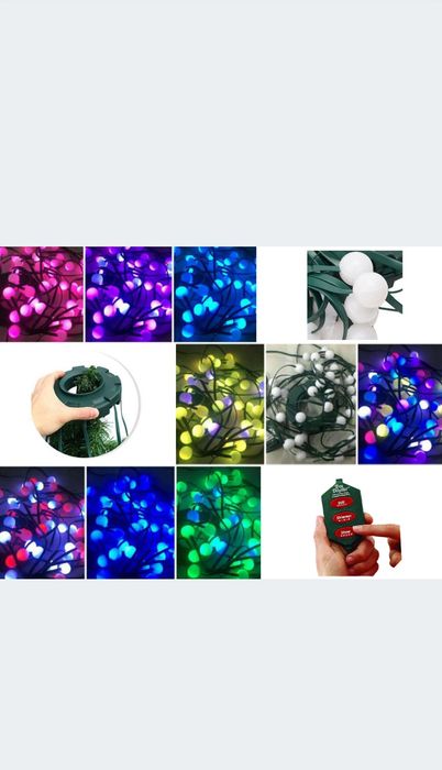 Lampki choinkowe kurtyna świetlna na choinkę 64 LED RGB Boże Narodzeni