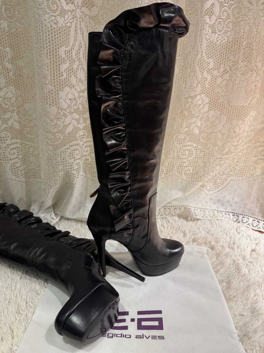 Botas de luxo em pele genuína Tamanho 37