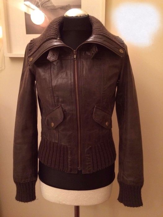 Skóra kurtka skórzana brązowa New Look r. S