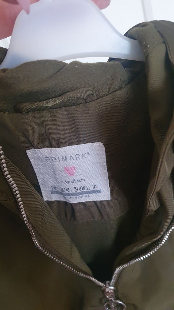 Kurtka wiosenna khaki dla dziewczynki primark 98