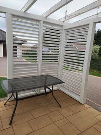 Ruchome żaluzje, ruchome deseczki, pergola, taras, suttersy, shutters