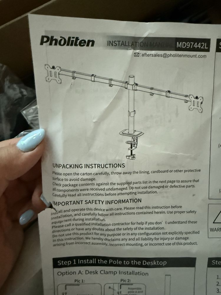 Nowy uchwyt na monitor pholiten MD97442L