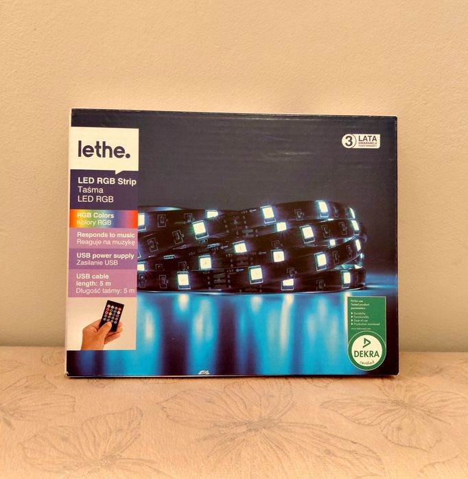 Lethe PL Taśma Led RGB Kolorowe Pulsowanie w ulubionym rytmie  Nowe