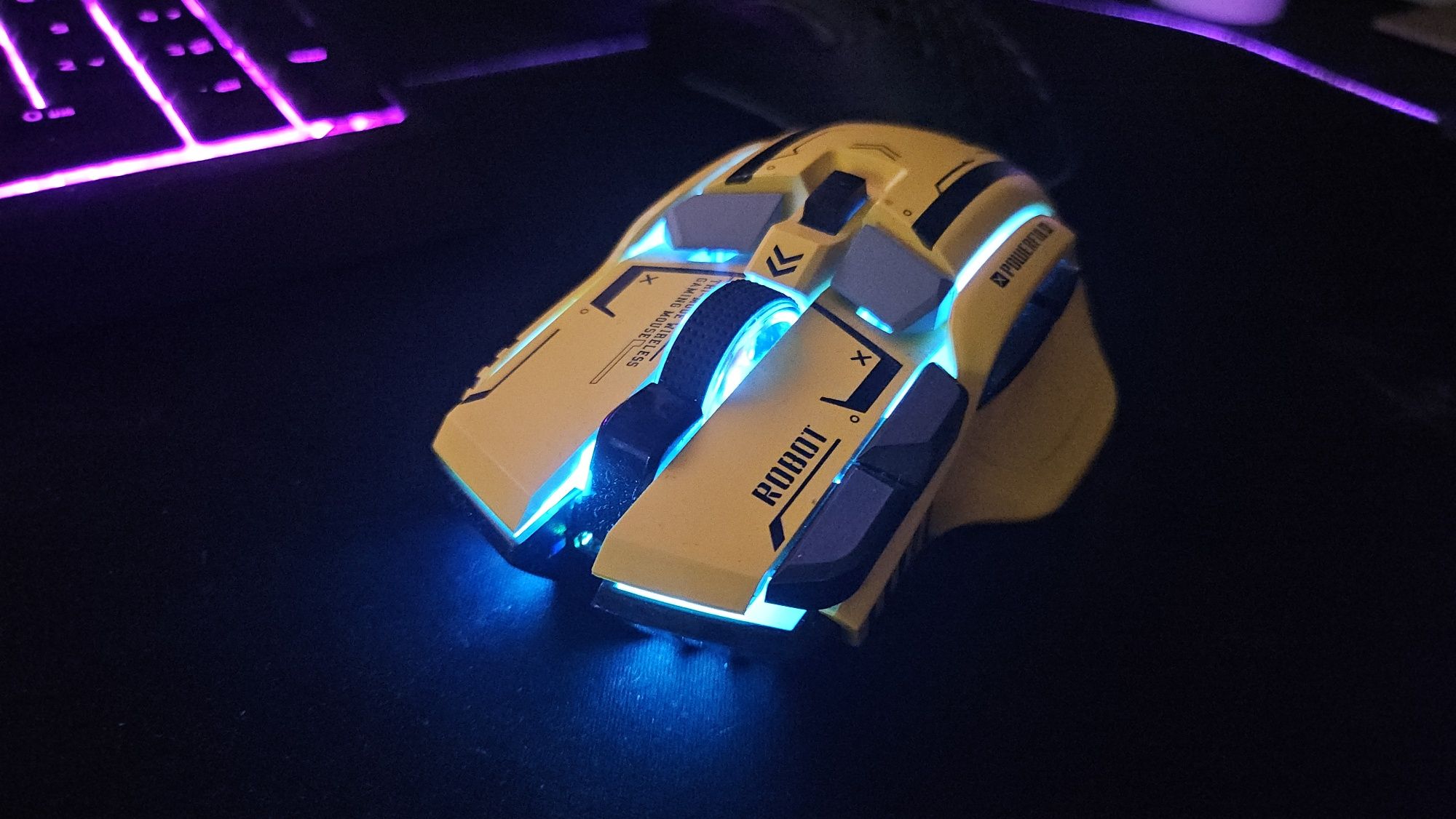 Myszka Gaming 4000DPI, 2.4ghz/BT, profilowana, bezgłośna, RGB