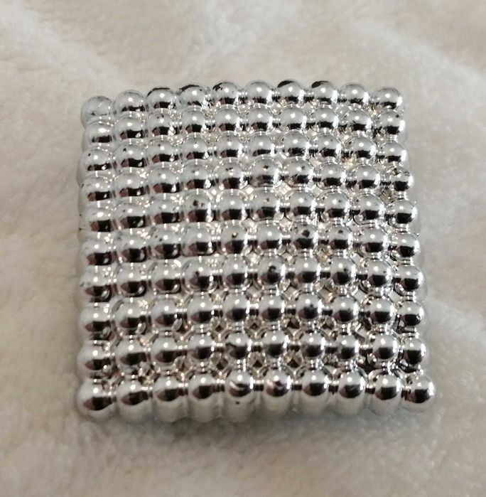 Przypinka, broszka, srebrny kwadrat, 2,7x2,7cm, 33 (Biżuteria)