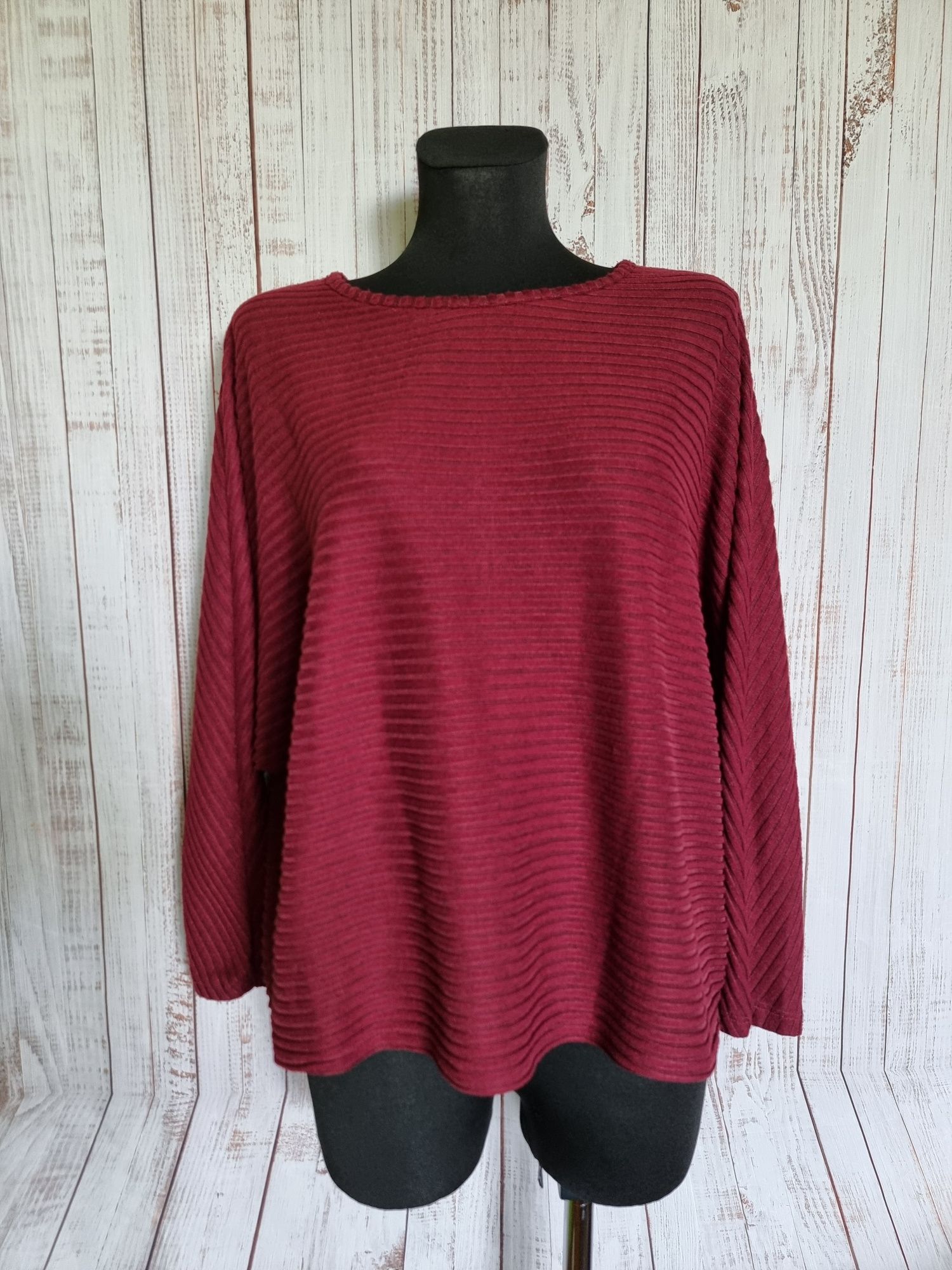 Bordowa bluzka nietoperz L 40