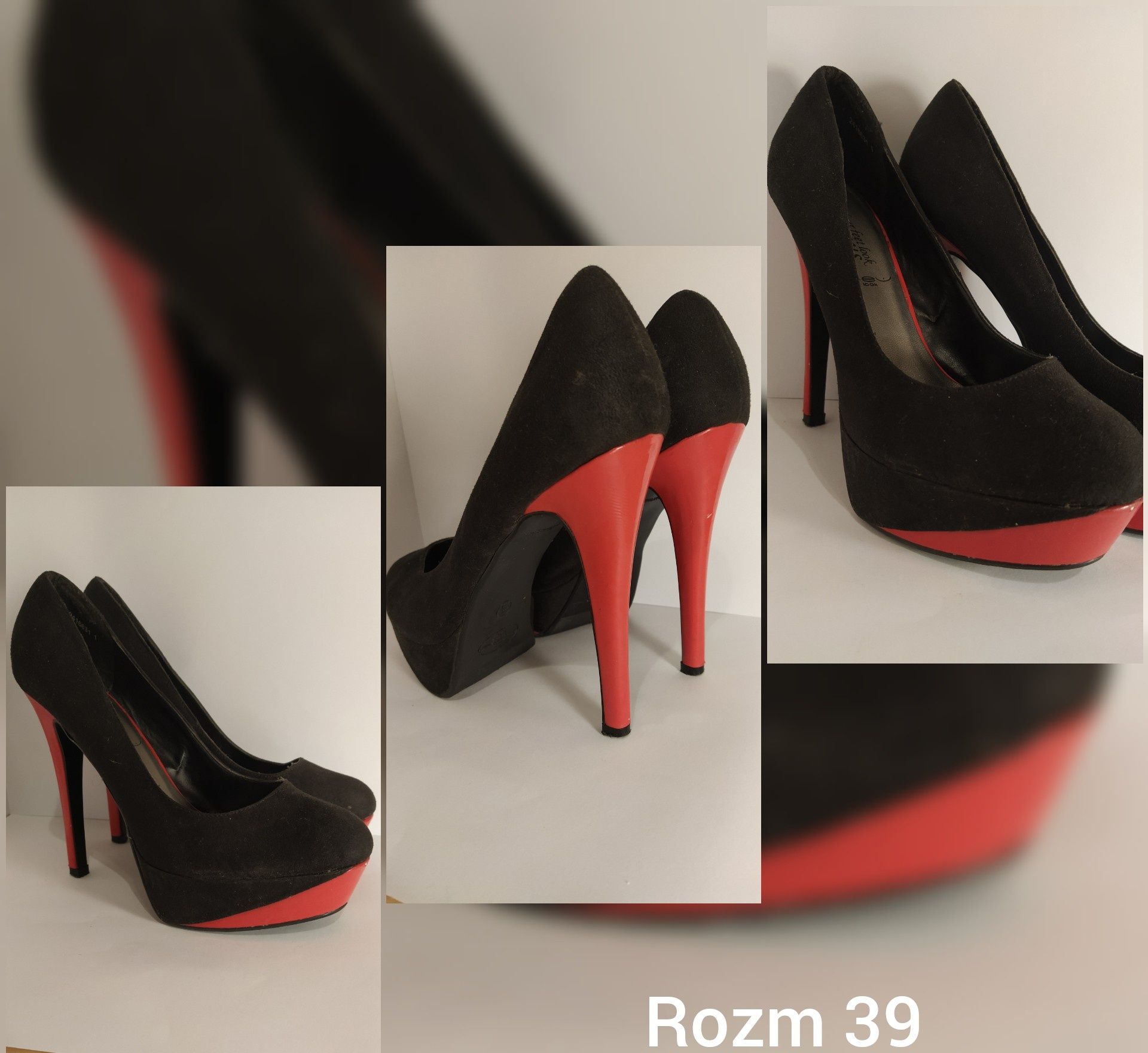 Czarne buty na platformie rozm 39