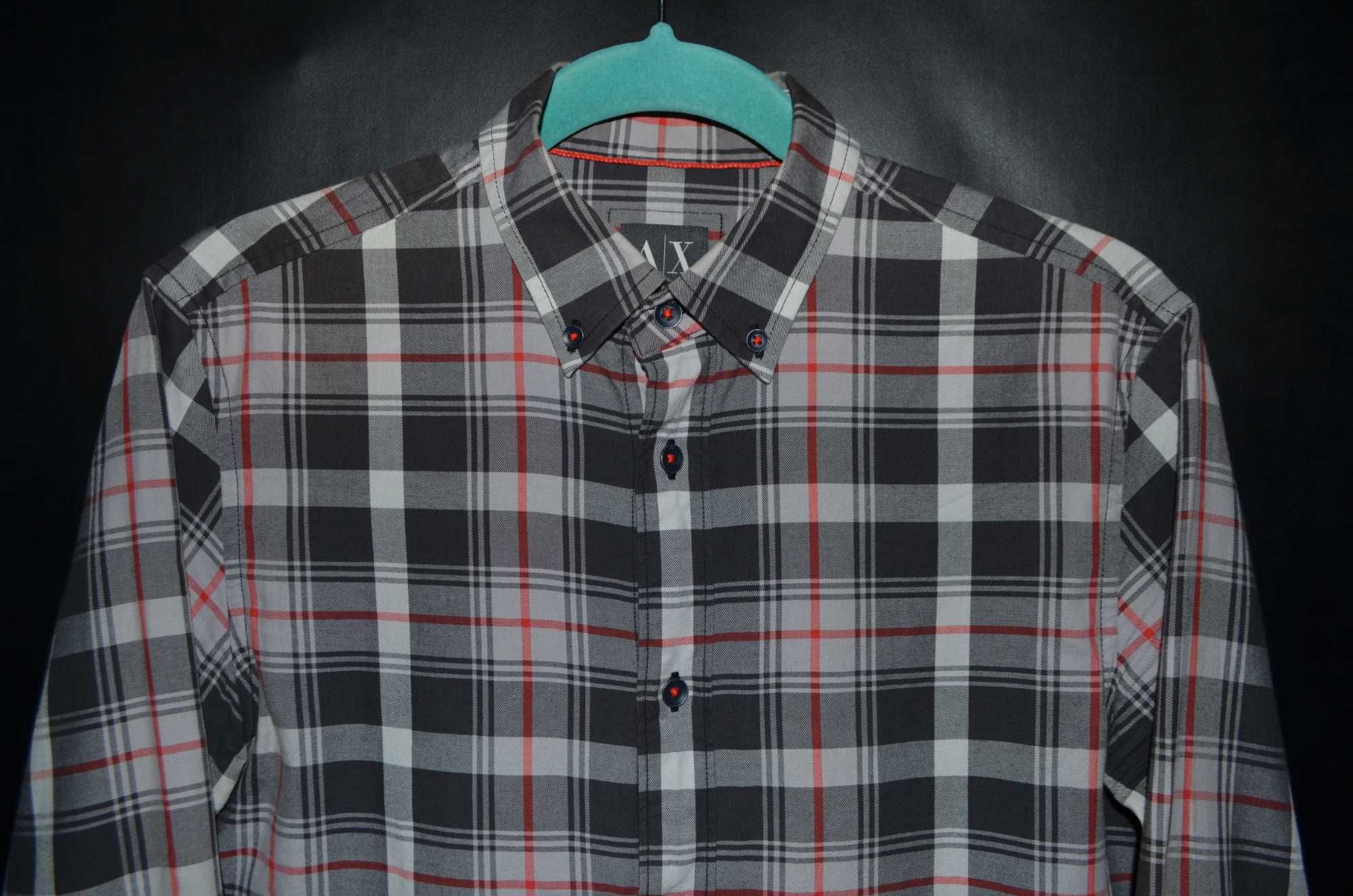 Рубашка Armani Exchange Mens Shirt Plaid Size XS, Сорочка