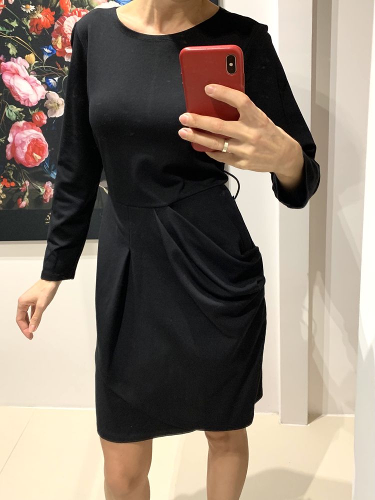 Czarna sukienka drapowana 38 40