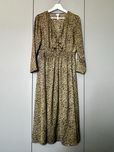 Sukienka midi H&M , panterka, groszki, kolor khaki, rozmiar 38,  bdb