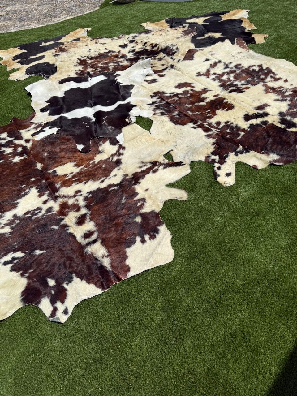 Conjunto 6 tapetes pele vaca