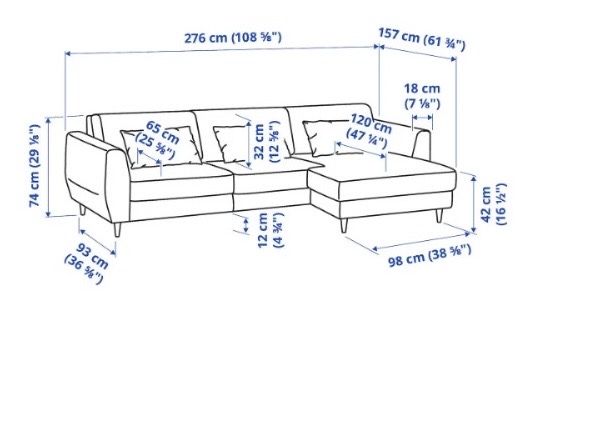 Sofá 4lugares c/chaise longue