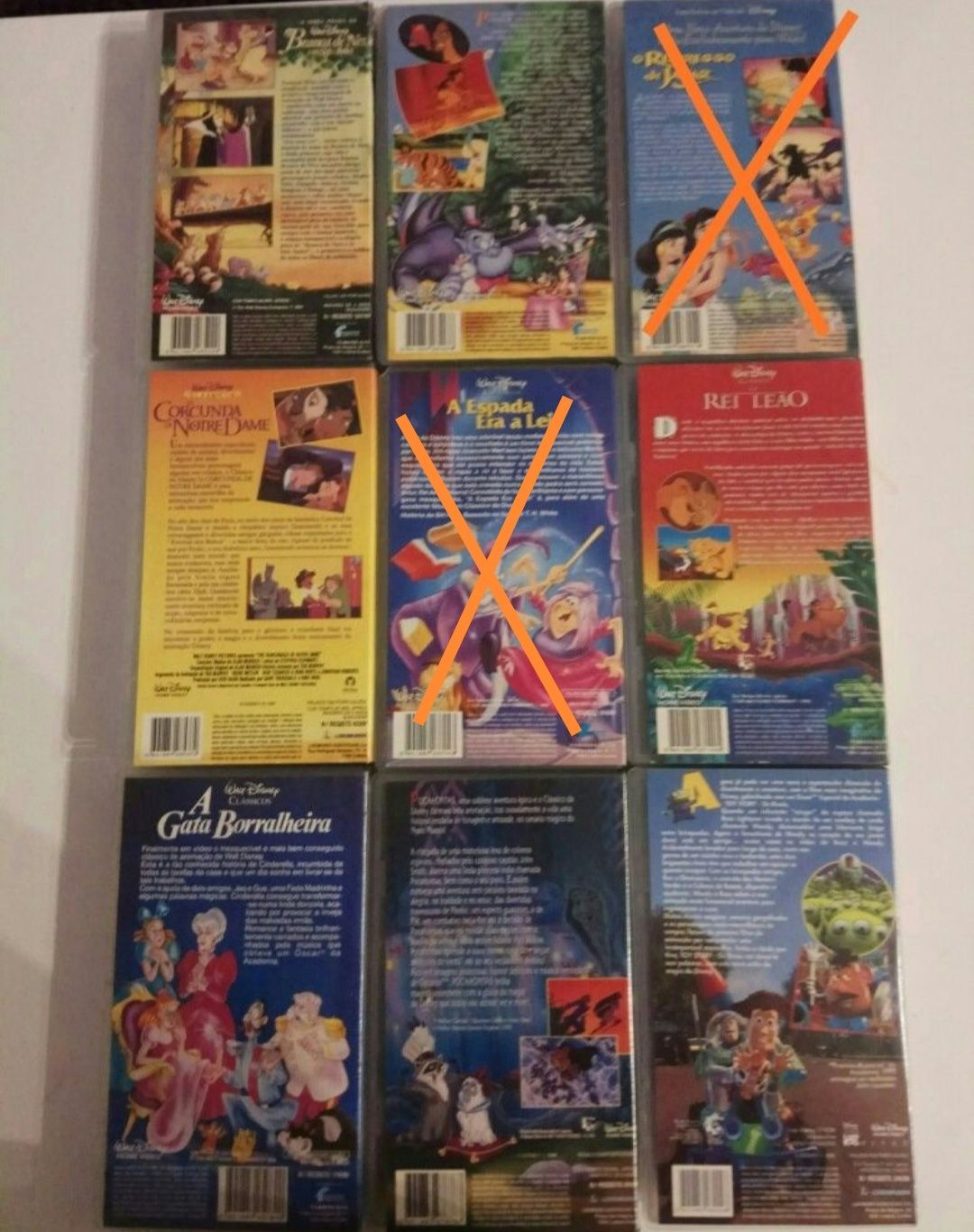 Cassetes VHS da Disney