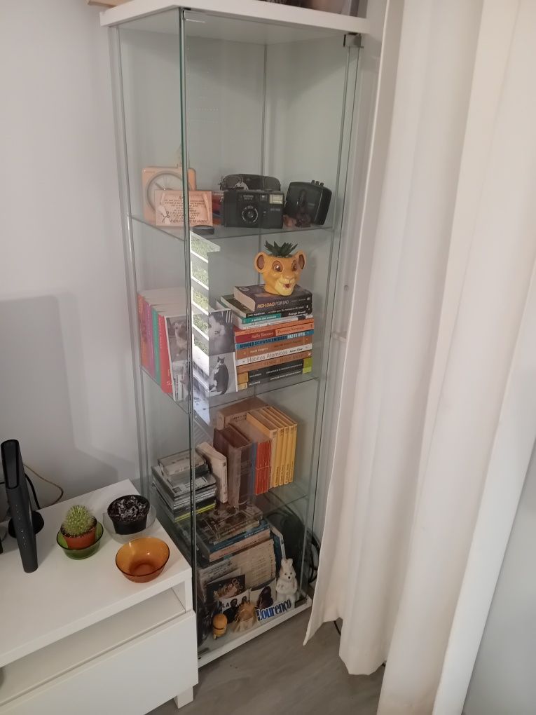 Armário, sommier, sofá-cama, vitrine e apoio de mesa para despachar