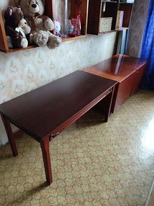 Столик журнальный + шкафчик / тумба під ТВ / деревянный б/у шафа/стіл