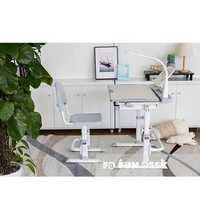 Biurko Fun Desk Disa-Grey regulowane + krzesło + lampka