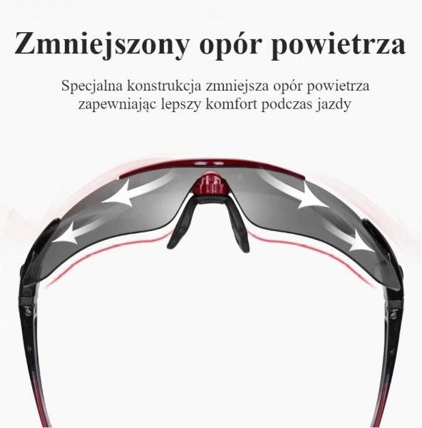 Okulary rowerowe z polaryzacją, wymienne szkła ROCKBROS UV400 blue