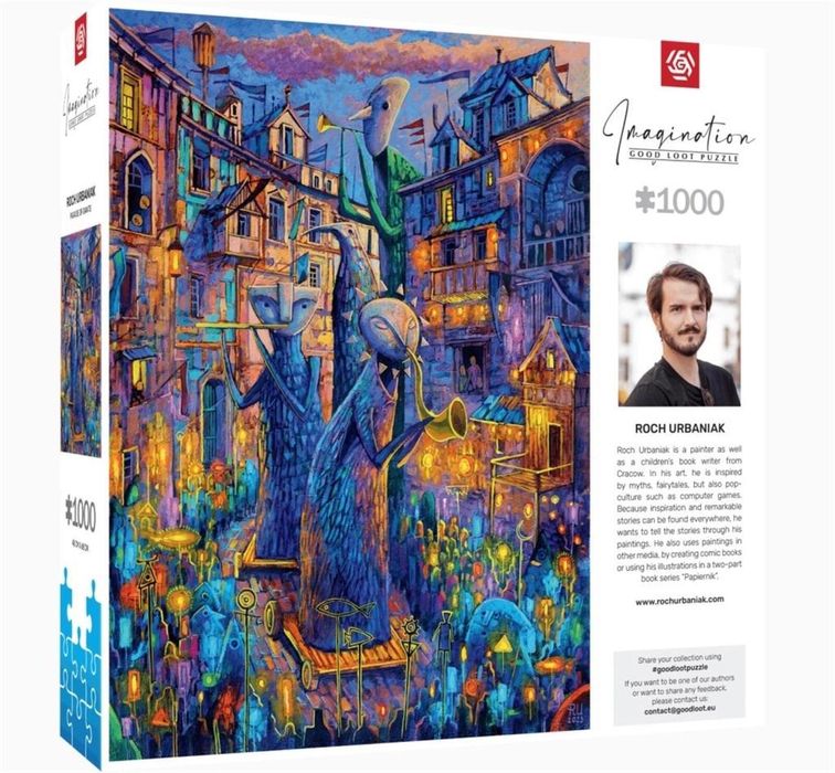 Puzzle 1000 Roch Urbaniak Parada Olbrzymów pudełko,267x267 mm
