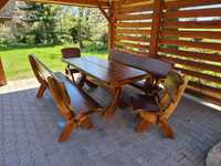Zestaw ogrodowy - 2 ławki, 2 krzesła + stół ! DOSTAWA CAŁY KRAJ