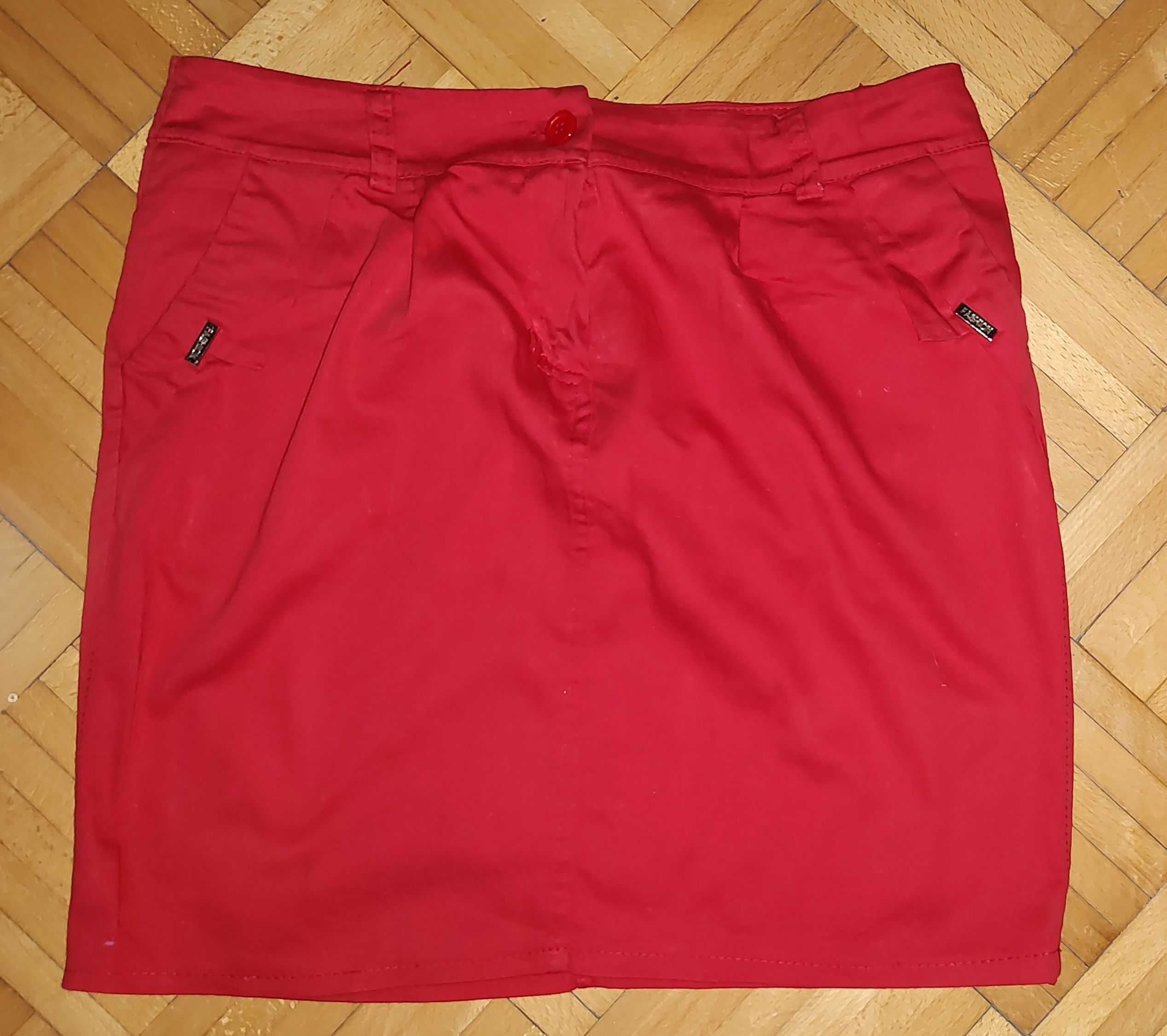 Spódniczka mini czerwona pas 42 x2