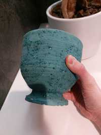 Ceramiczna miska rękodzieło Garymisaki turkusowa niebieska dekoracja