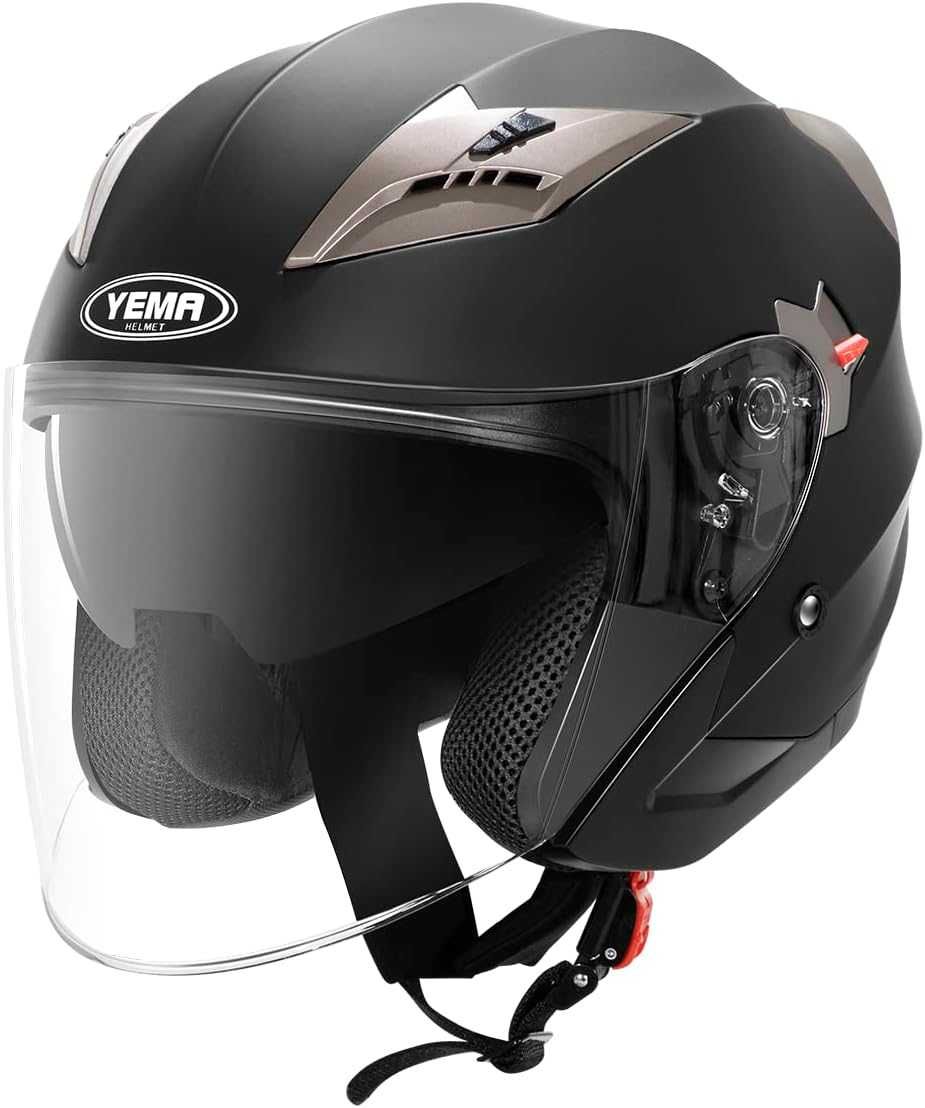 Kask motocyklowo rowerowy Yema YM-627 Czarny r M 57-58 cm P3A19