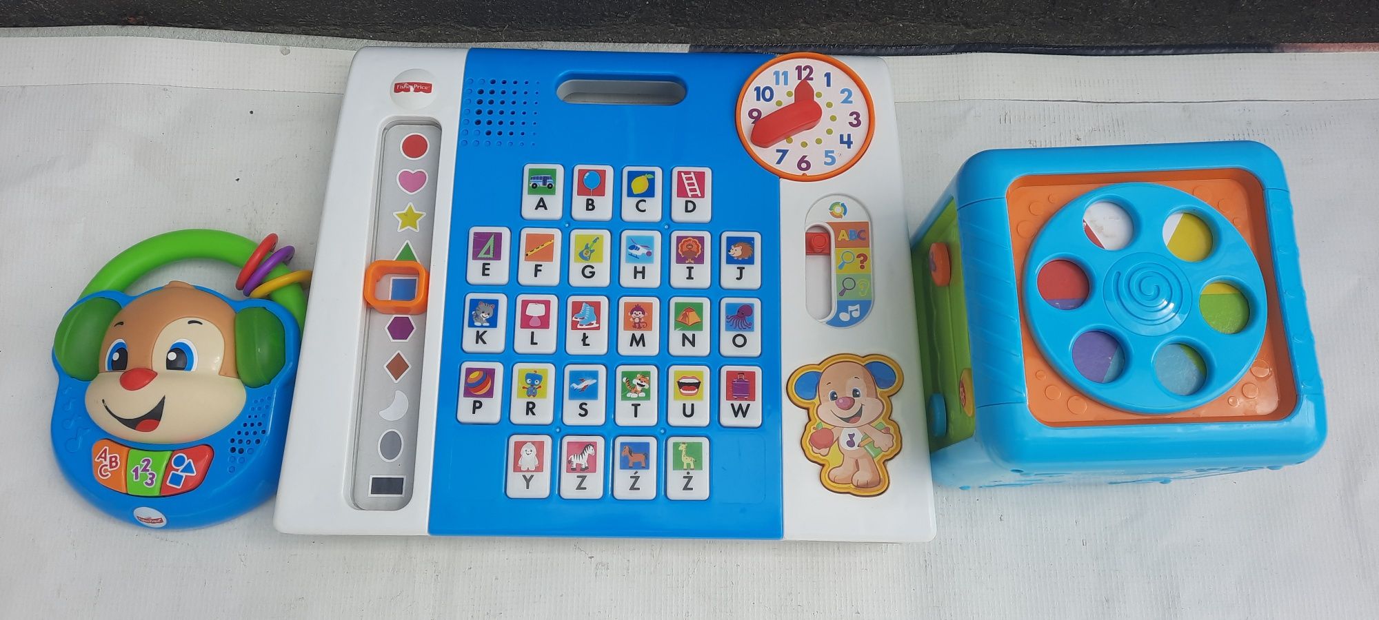 Fisher Price Smily play zabawki odtwarzacz muzyczny tablica edukacyjna