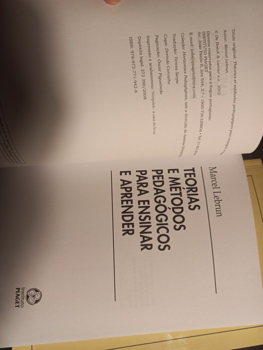Teorias e métodos pedagógicos para ensinar e aprender - Novo, c/portes