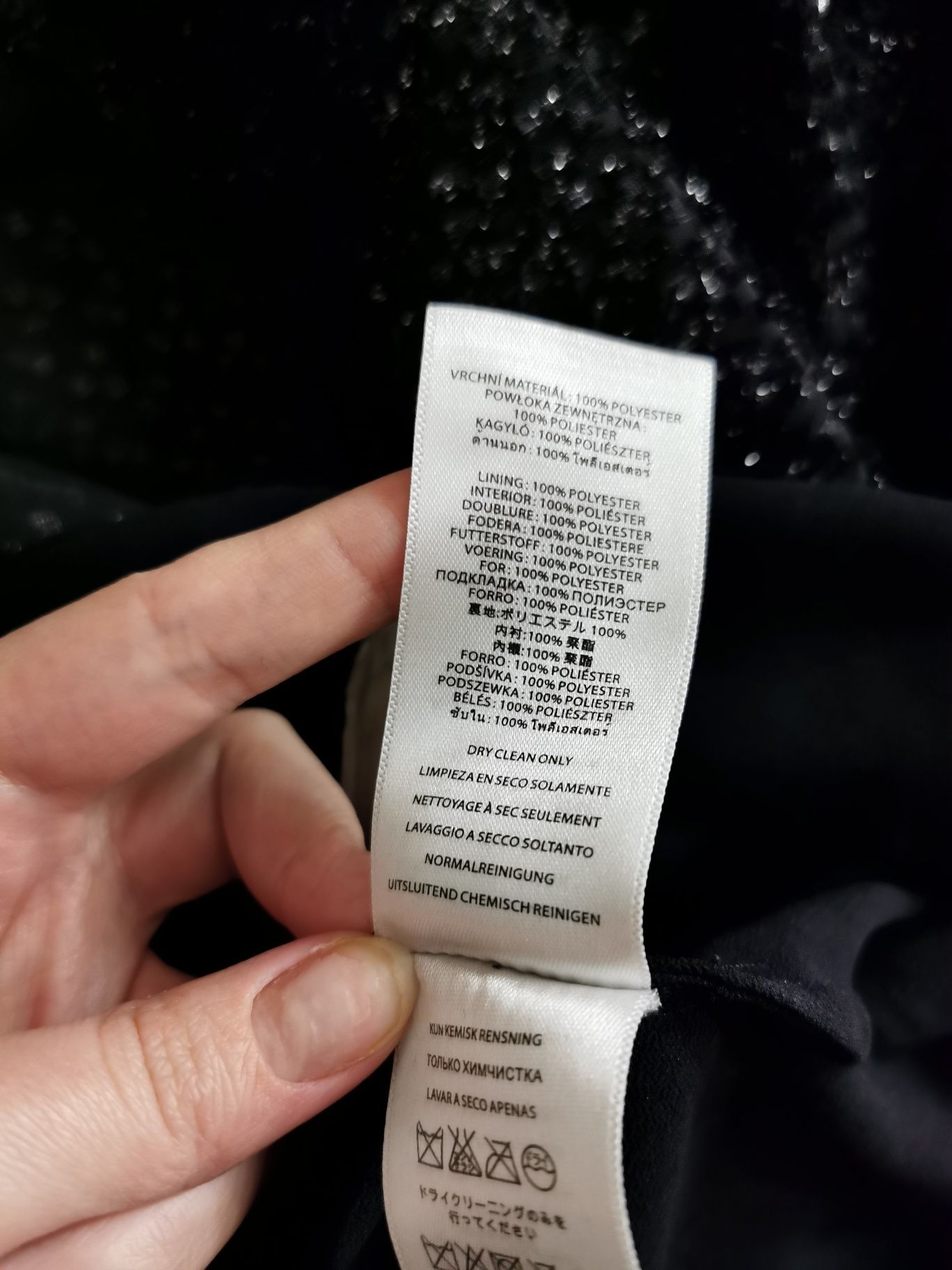 Sukienka Michael Kors czarna mini błyszcząca M 38 koktajlowa lśniąca