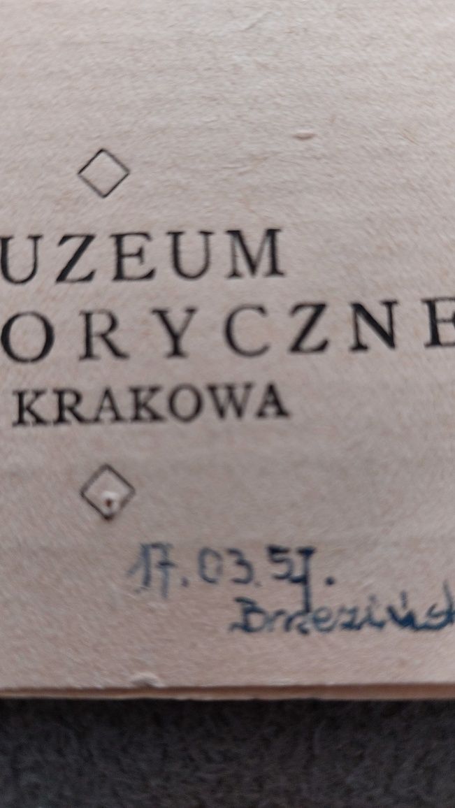 Muzeum Historyczne Krakowa broszura inf 1956 r antyk W. Chomicz ilustr