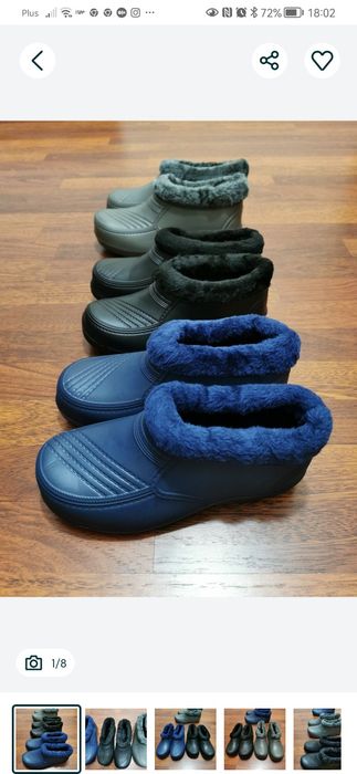 Damskie Kalosze Piankowe Minke Ocieplane Niskie Lekkie Wygodne