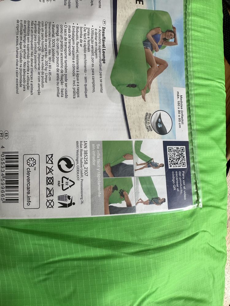 Sofa insuflavel azul