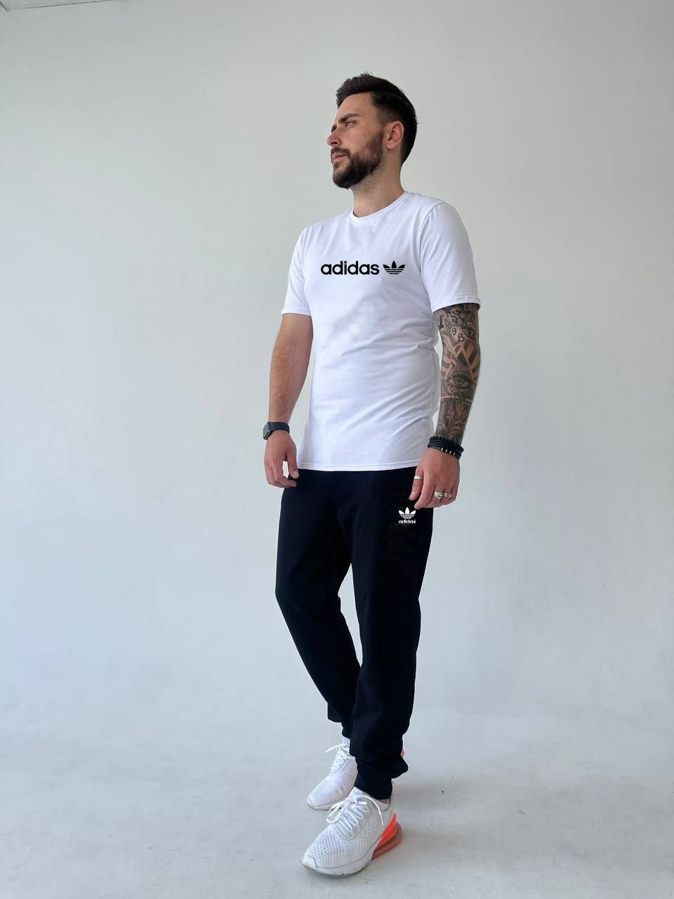Adidas летний спортивный костюм мужской с футболкой  Турция S-2XL