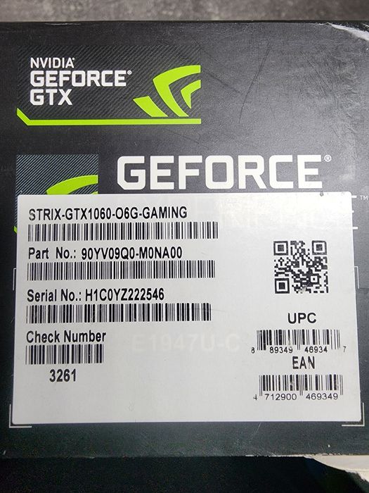 Видеокарта Asus GTX 1060 6GB Rog Strix 192bit GDDR5