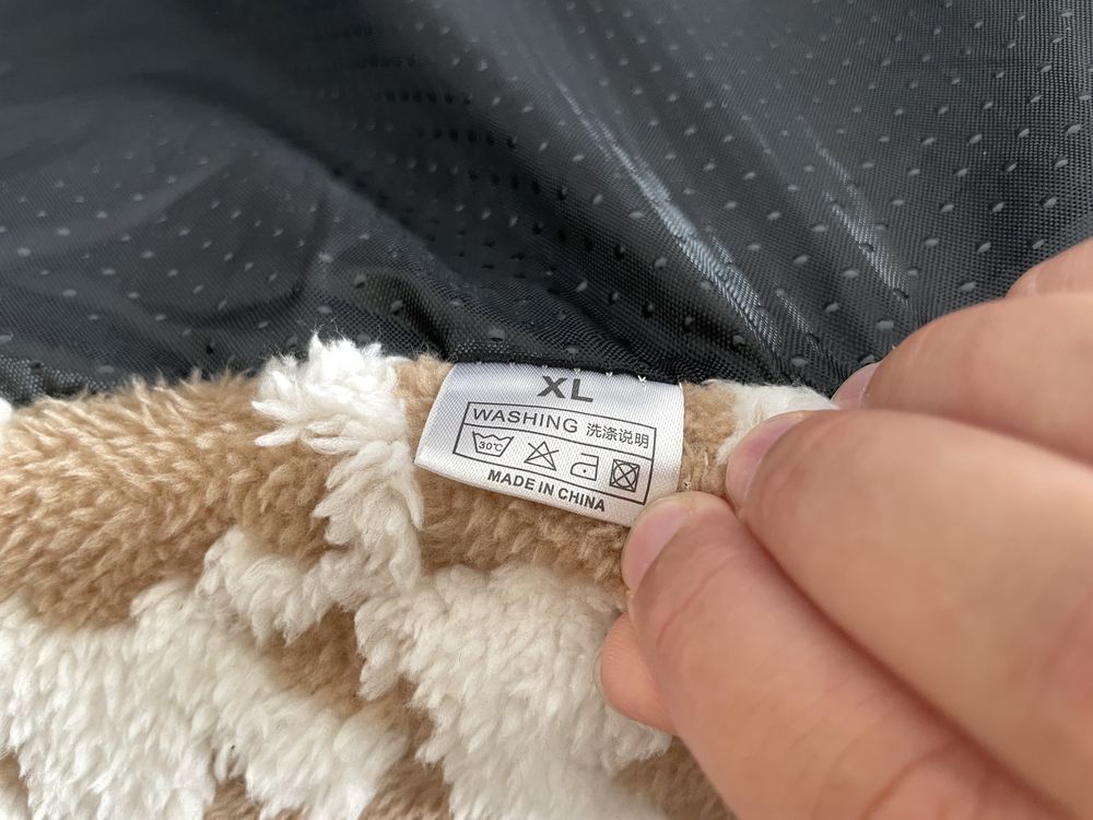 Duże legowisko dla psa XL puszyste jasne łóżko pepitka pepita