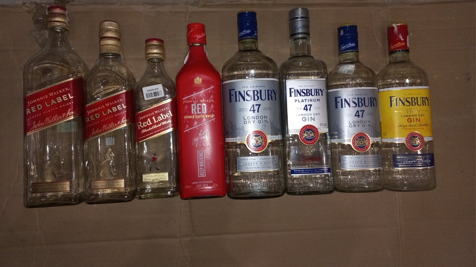 Бутылки пустые от виски водки коньяка джина рома для декора