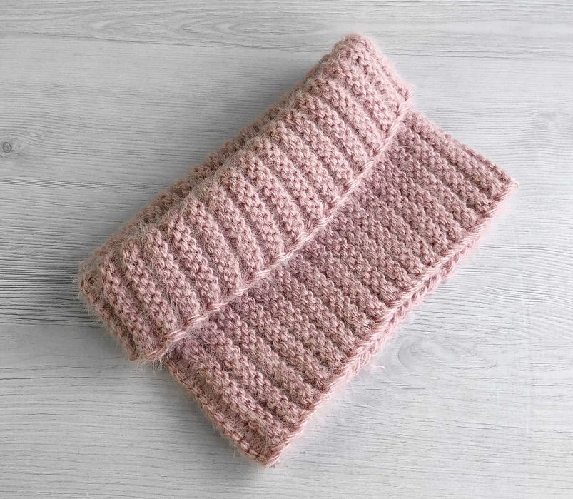 Зимний комплект для девочки 5 6 7 8 лет: теплая детская шапка и хомут