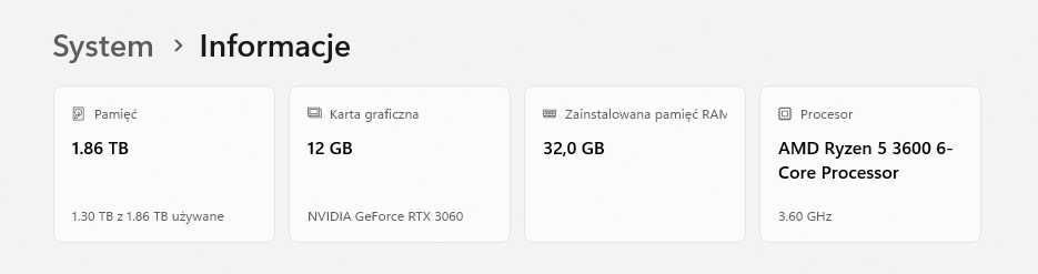 Zestaw Gamingowy - Komputer (5 3600, RTX 3060, 32GB/2TB) + 2 monitory
