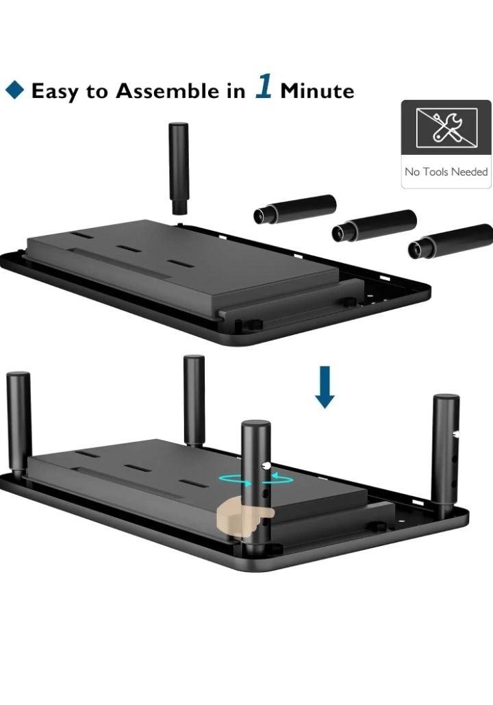 Bontec lr08 monitor stojak podstawa z szufladą czarny metal