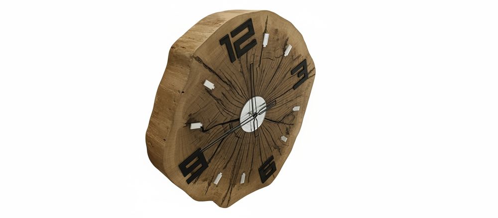 Unikat świata Duży zegar z drewna – 64 cm