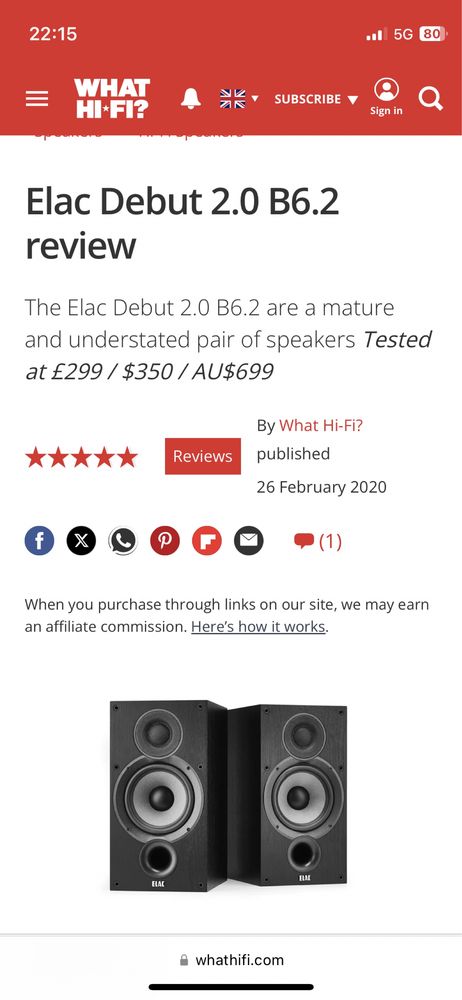 Kolumny Elac Debut 2.0  B 6.2