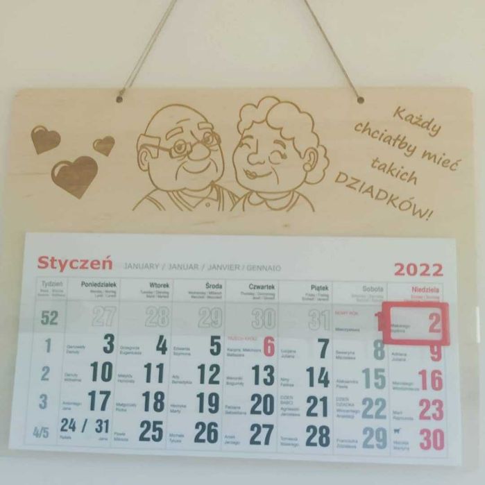 Kalendarz na dzień babci i dziadka